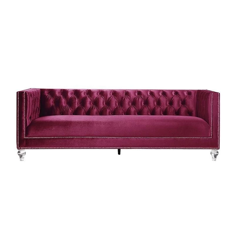 Heibero Sofa (Burgundy) 3 Heibero Sofa (Burgundy) - Image 3