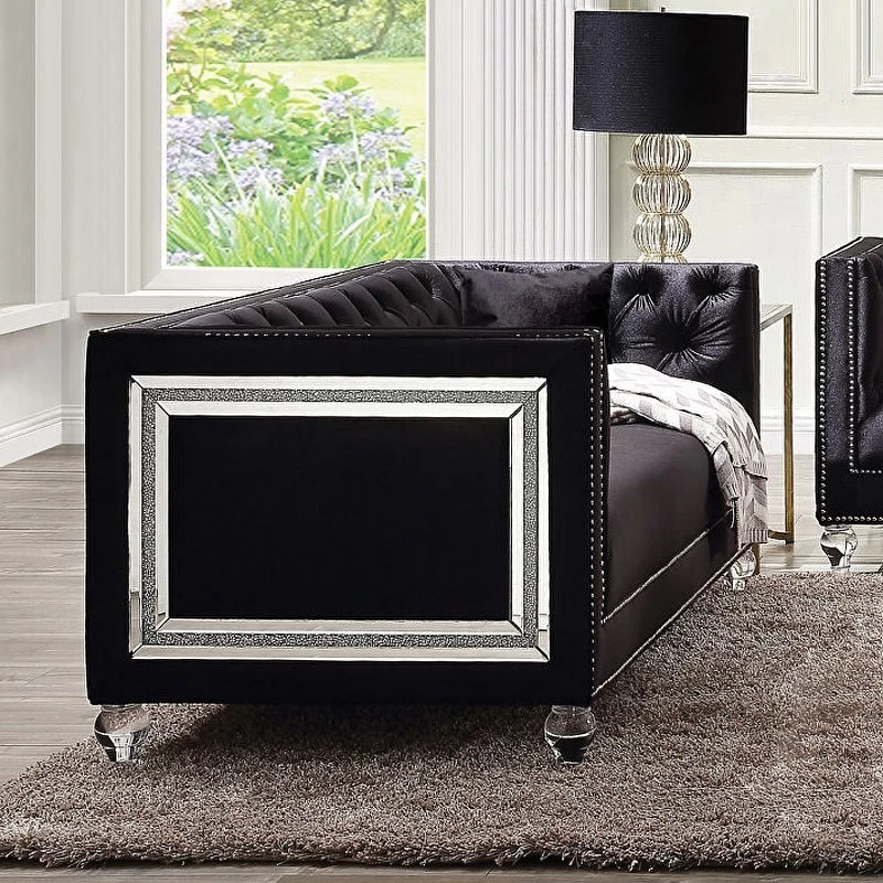 Heibero Loveseat (Black) 2 Heibero Loveseat (Black) - Image 2